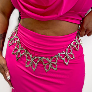 Silver Butterfly Fantasy Belt